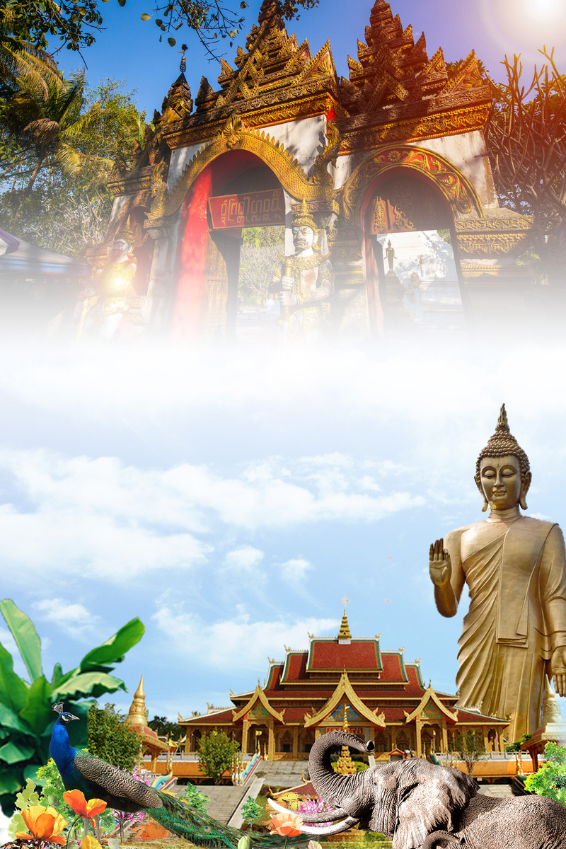 西双版纳旅游胜地美图，精选JPG背景图与商务科技PSD设计素材下载