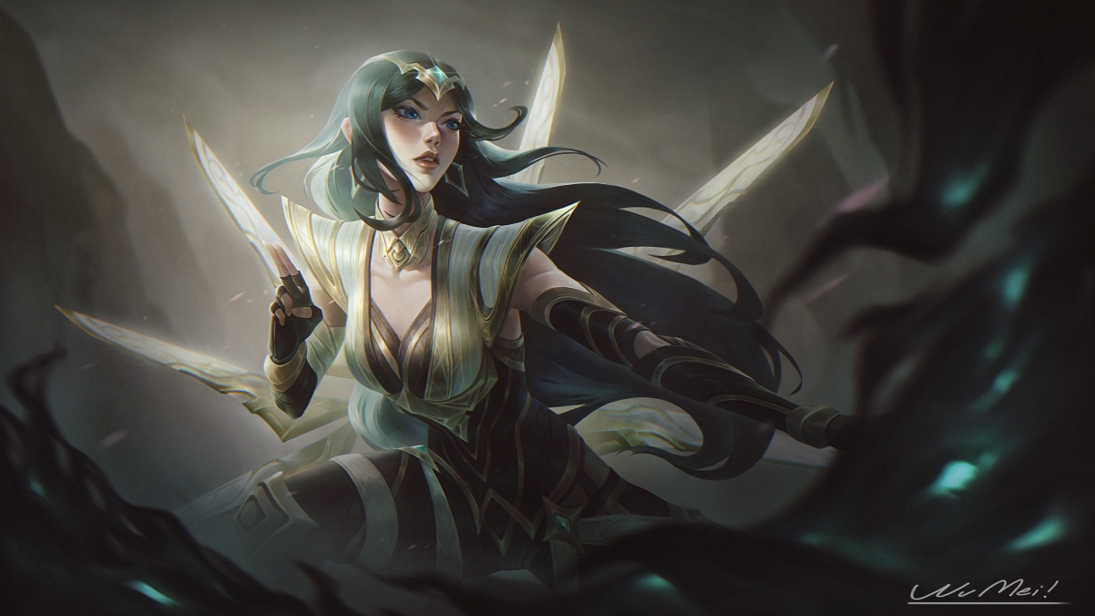 LOL英雄联盟，光明哨兵Irelia绝美同人，4K超清壁纸，游戏原画高清下载