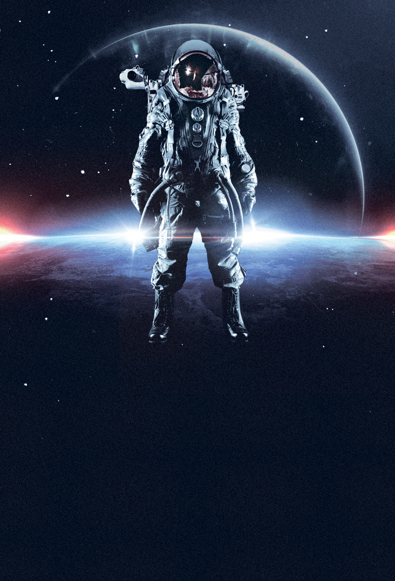 科幻宇宙宇航员广告素材，高清JPG+PSD设计图，商务科技必备！