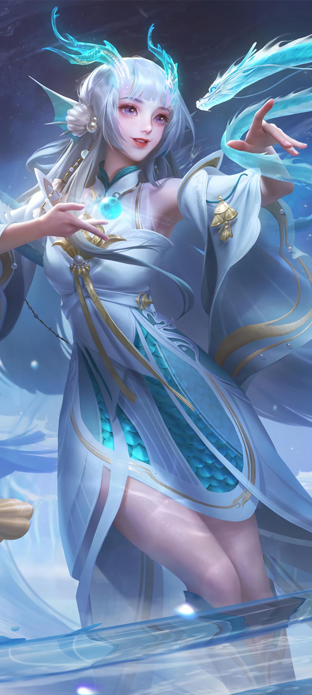 王者荣耀西施游龙清影全面屏4K超清壁纸，1080x2400高清下载