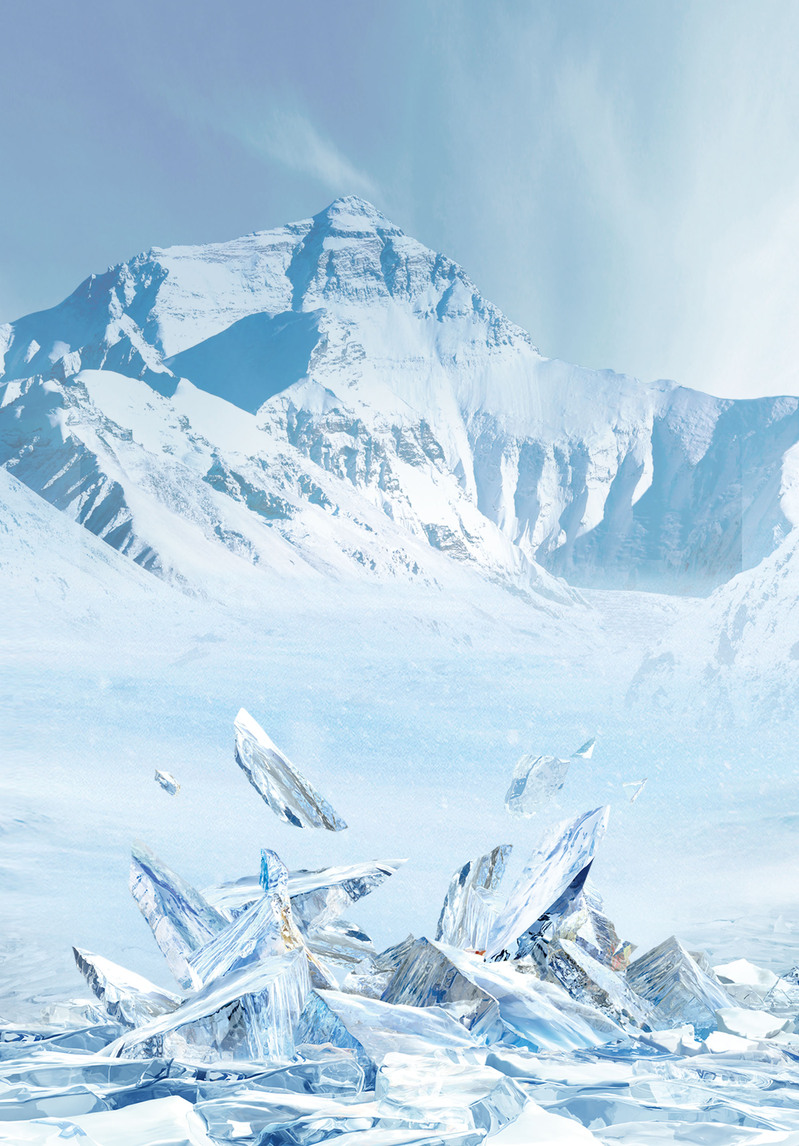 商务/科技风冰块雪山海报背景，高清JPG/PSD设计素材下载