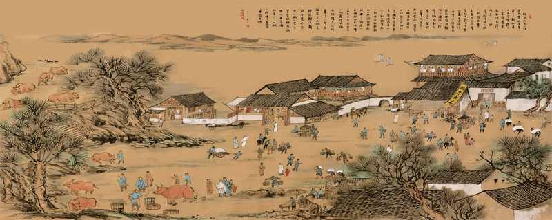 清明上河图主题淘宝背景图，高清JPG/商务科技PSD素材下载