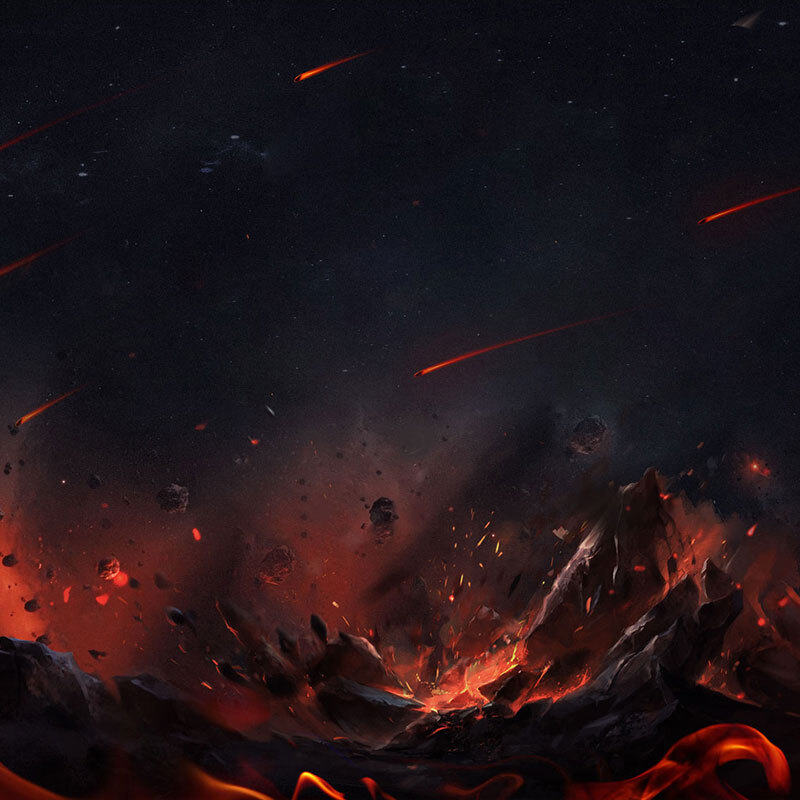 大气火山火花陨石背景高清JPG，商务科技素材，一键下载