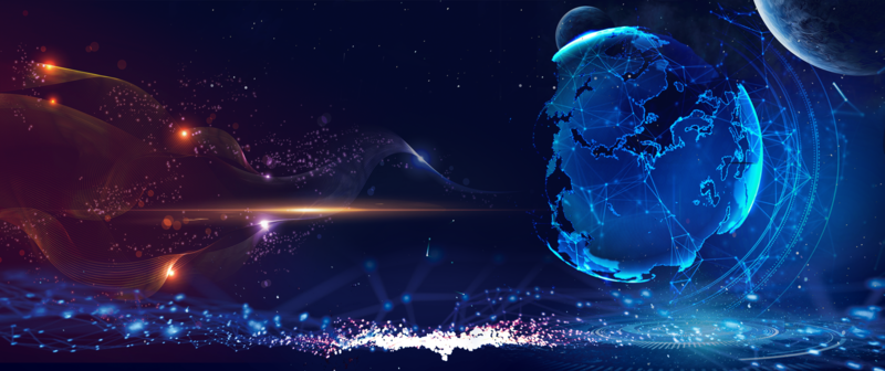 科技太空星球光效粒子高清JPG图片，商务科技PSD设计素材下载
