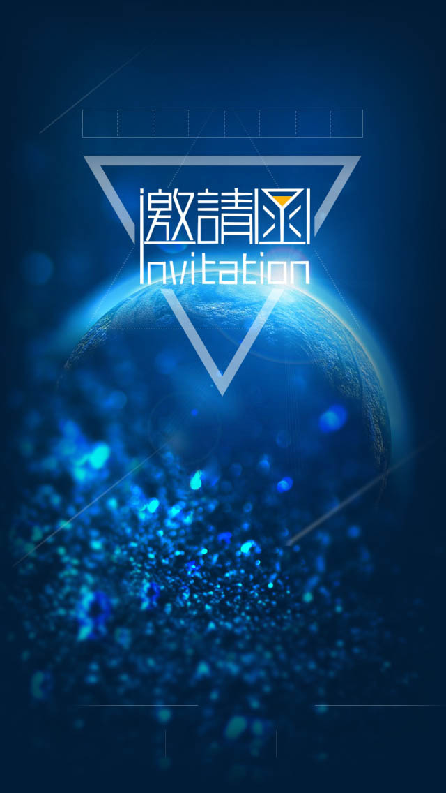 商务科技PSD素材，高清蓝色邀请函JPG图片下载
