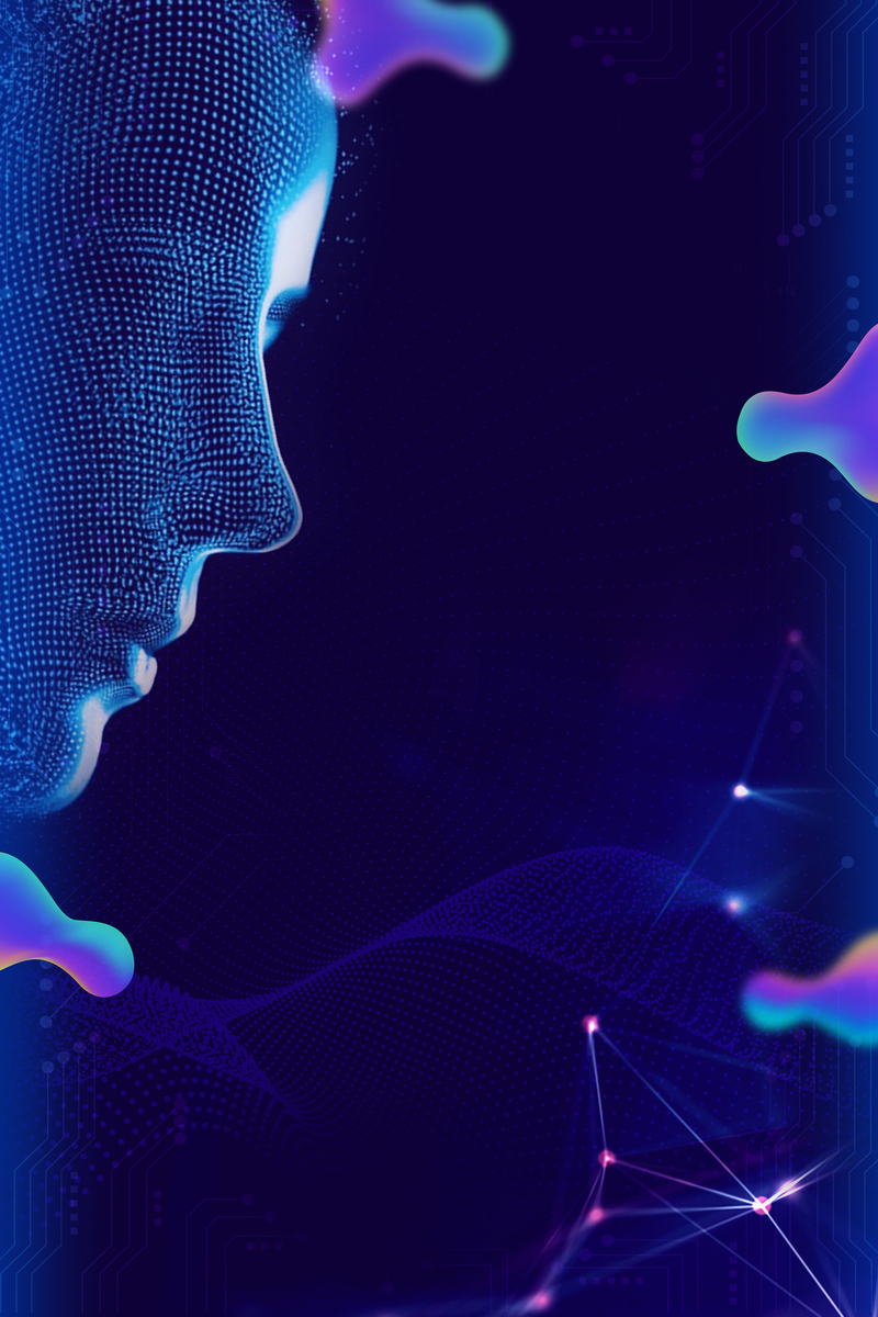 人脸识别海报创意设计，高清JPG与商务科技PSD素材下载