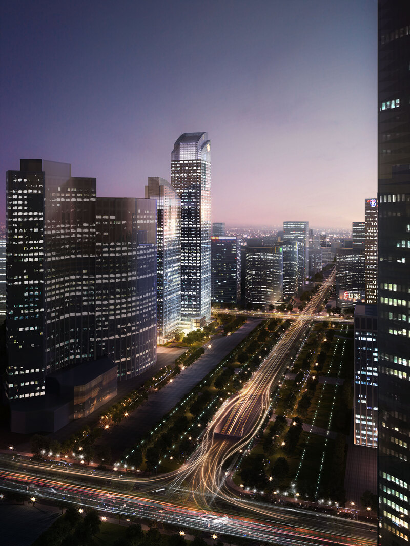 城市建筑夜景高清JPG素材，商务科技PSD设计资源免费下载