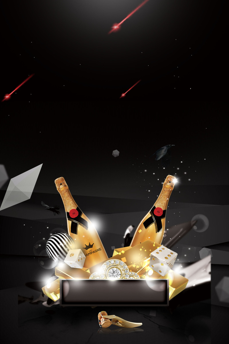 黑色酷炫酒吧促销海报，高清JPG与商务科技PSD设计素材下载