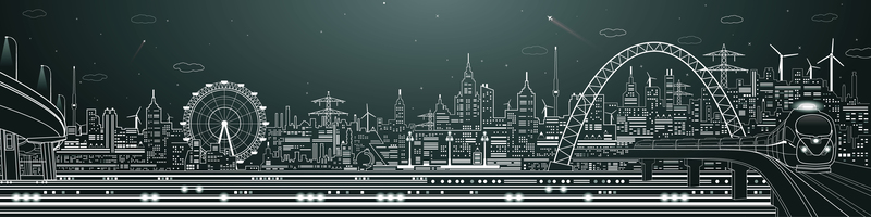 城市建筑线描海报背景，创意高清JPG，商务科技AI设计素材下载