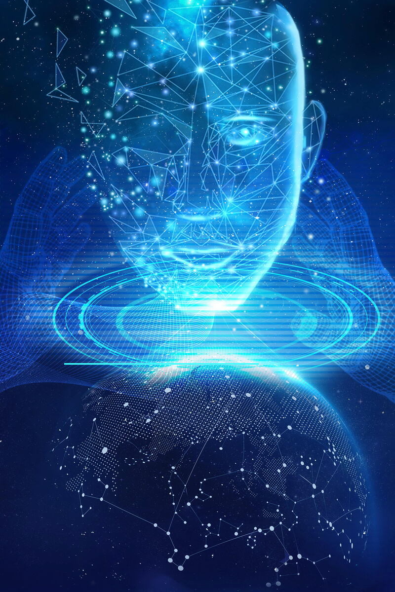 蓝色人脸识别科技PSD素材，高清JPG图片，商务科技设计资源下载