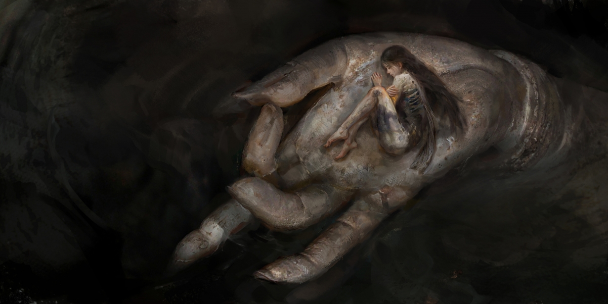 佛手少女高清壁纸，4K宗教美图，3840x1922分辨率，精美下载