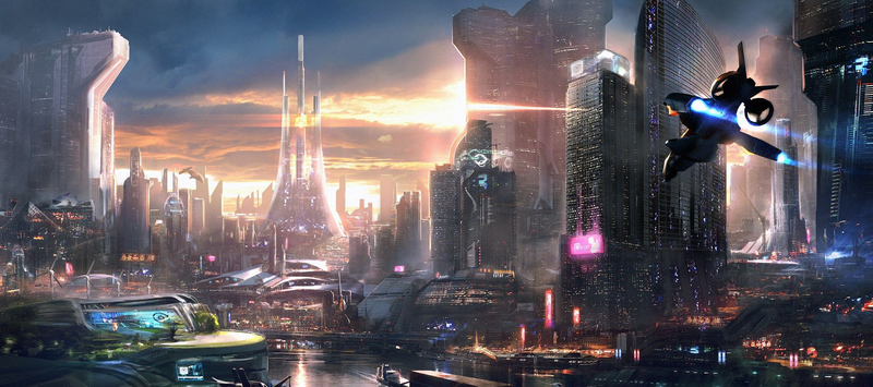 未来科幻城市游戏场景，超清JPG Banner图，商务科技素材下载