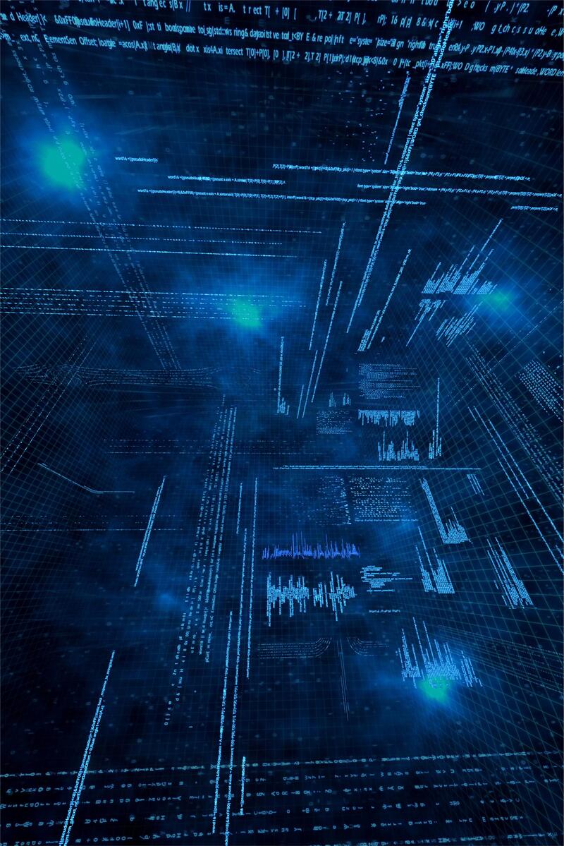 创意科技海报设计，高清蓝色JPG素材，商务AI格式，一键下载