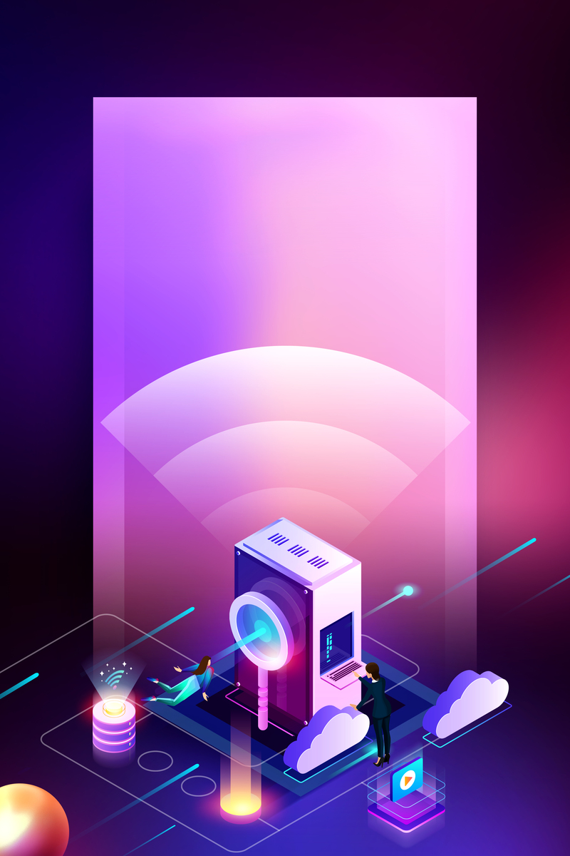 手绘2.5D场景图，高清JPG与商务科技PSD设计素材下载