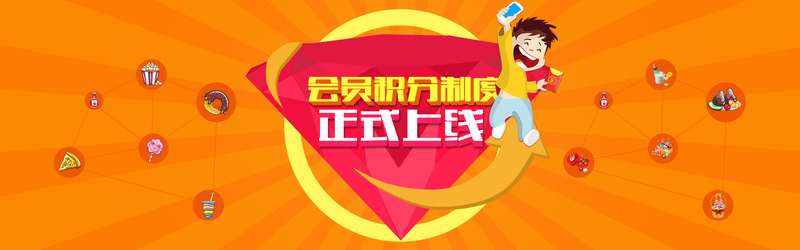 电商会员积分制度，创意Banner背景，高清JPG与商务PSD设计素材下载