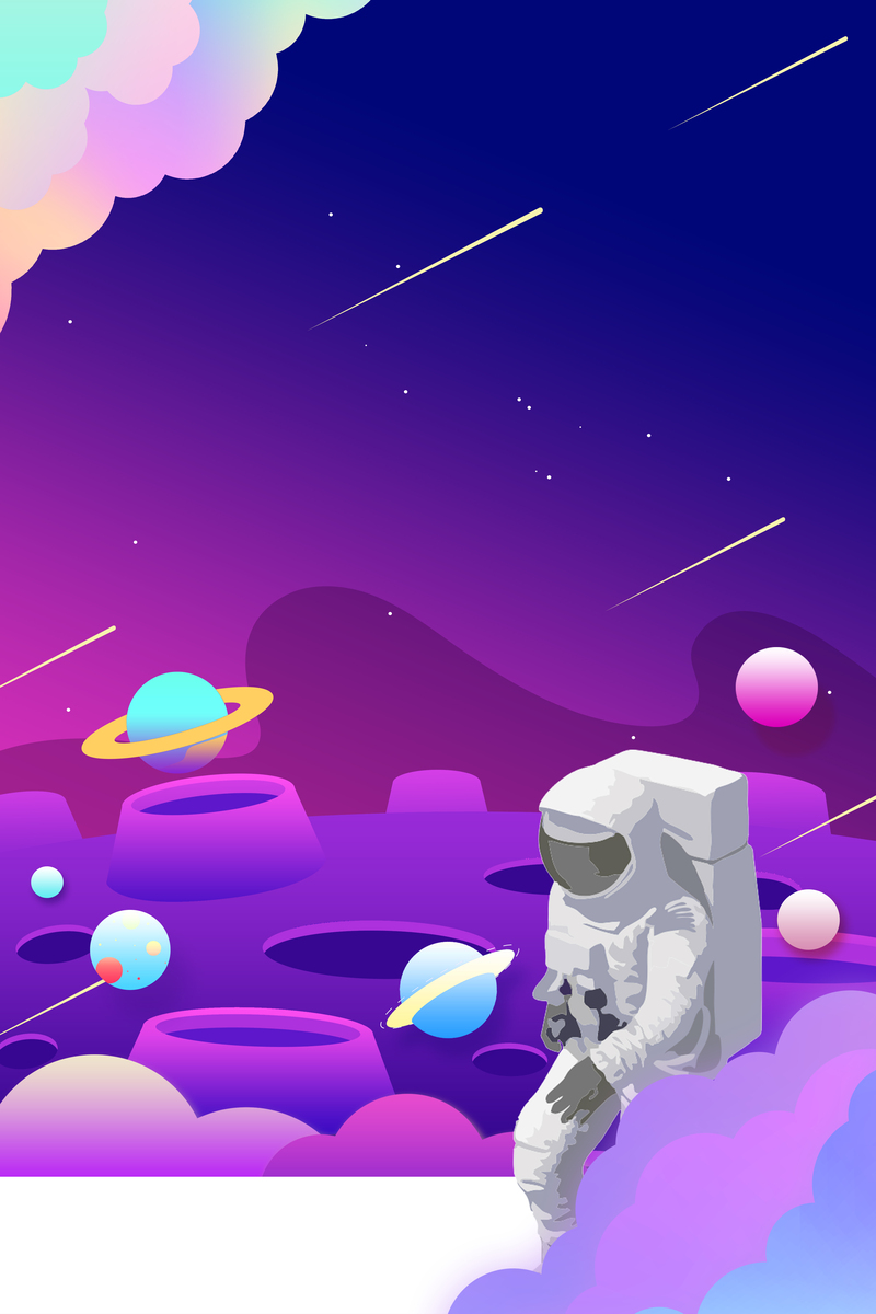 创意渐变太空科技海报，高清JPG与商务PSD素材下载