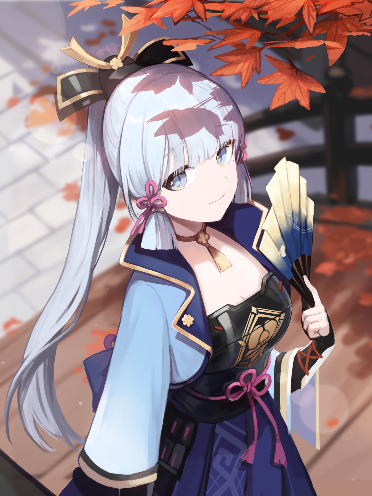 原神神里绫华，秋日风情竖屏4K手机壁纸，高清2880x3840，免费下载