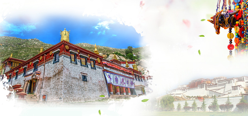 西藏风情旅游背景图，高清JPG/商务科技PSD素材下载