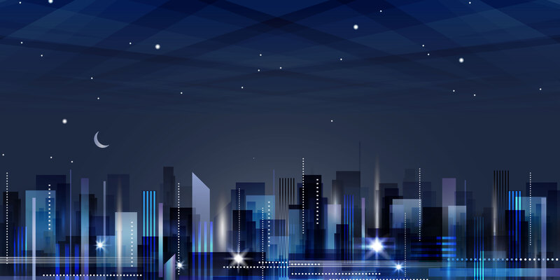 夜晚灯光璀璨建筑海报背景素材，高清JPG商务/科技AI设计图库下载