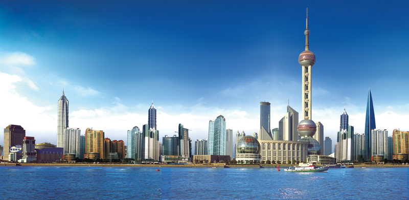 上海地标建筑PSD分层背景图，高清JPG+商务科技PSD设计素材下载