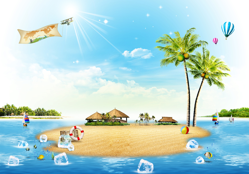 夏日清凉蓝色海报背景，高清JPG与商务科技PSD设计素材下载