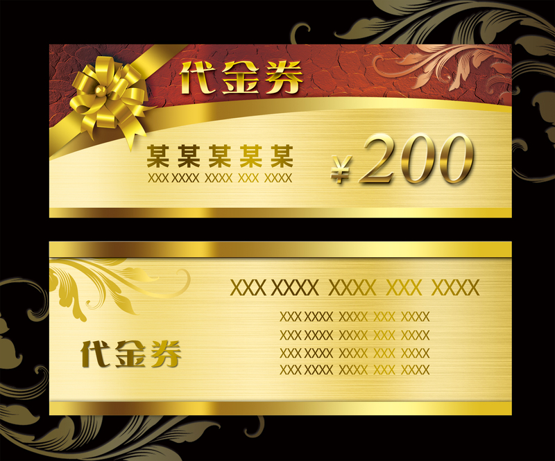 金色代金券背景素材，高清JPG/PSD商务科技设计资源下载