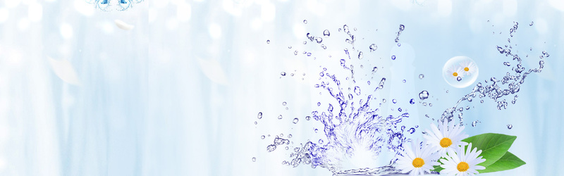 水花水纹背景图，大气清新蓝色淘宝海报设计素材，JPG/PSD格式高清下载