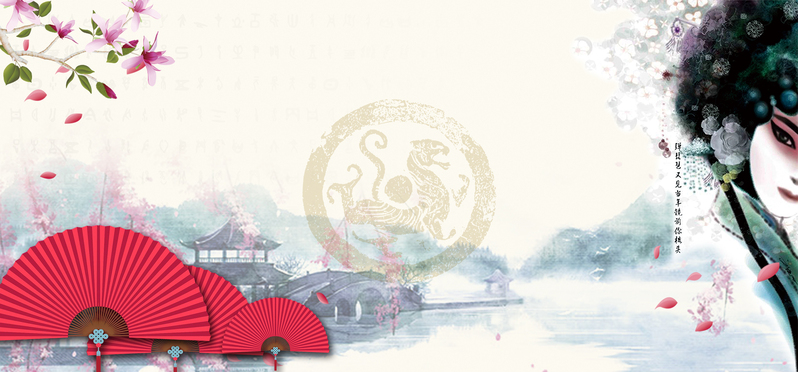 中国京剧国粹手绘图腾背景图片，高清JPG与商务/科技PSD设计素材下载