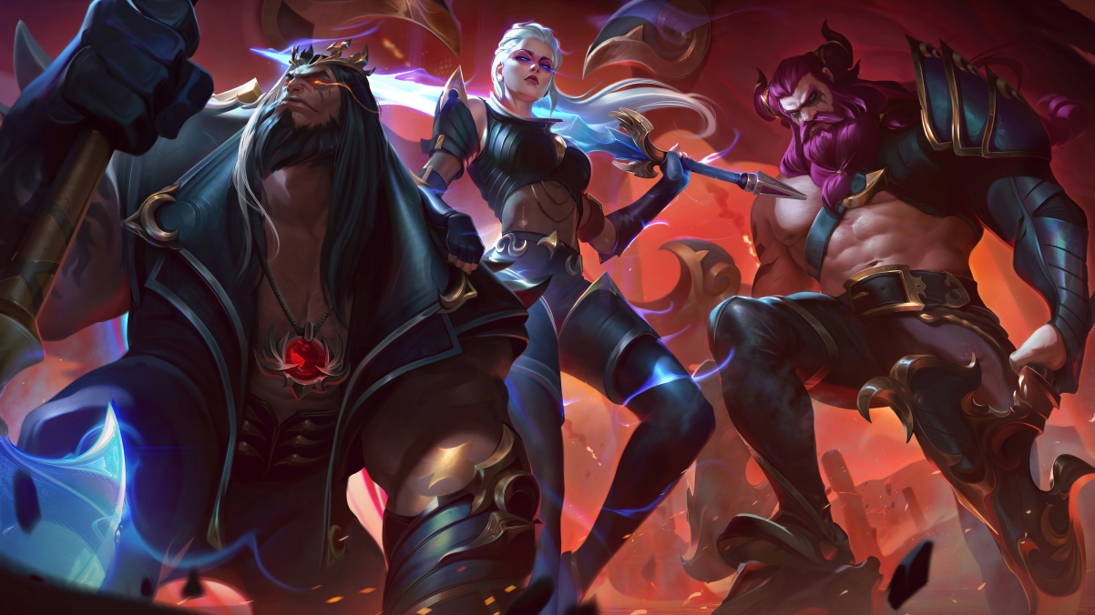 英雄联盟LOL，五杀摇滚传奇原画壁纸，约里克、凯尔、奥拉夫高清4K下载