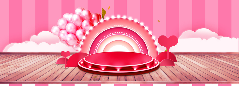 妇女节粉色文艺纹理Banner，高清JPG/PSD设计素材免费下载