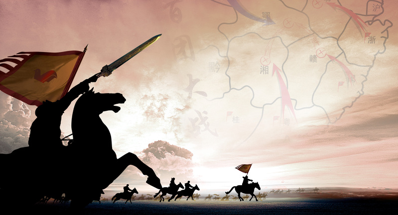 大气战争主题JPG素材，兵马咖啡色背景，高清商务/科技PSD设计资源下载