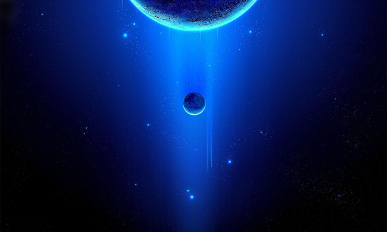 蓝色科技星球背景模板，PSD分层+高清JPG，商务科技设计素材下载