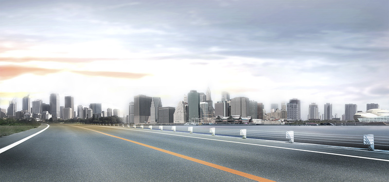 公路城市风光大气时尚浅色淘宝海报背景，高清JPG图片，商务/科技PSD设计素材，一键下载！