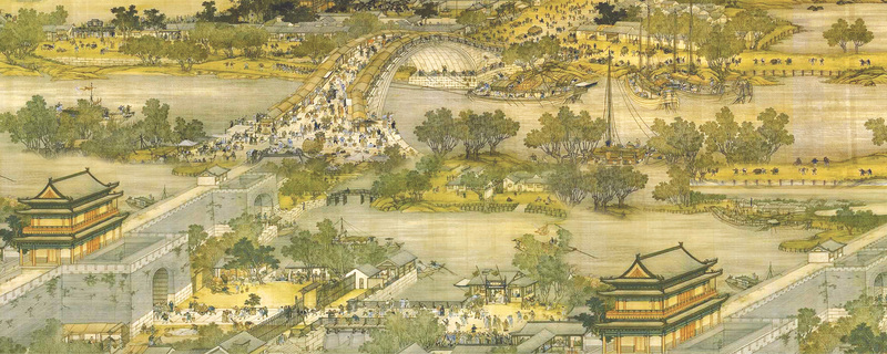 清明上河图淘宝背景图，高清JPG与商务科技PSD素材下载