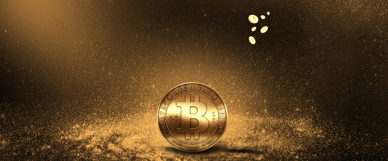 黑金风比特币金融海报，高清JPG商务/科技设计素材下载