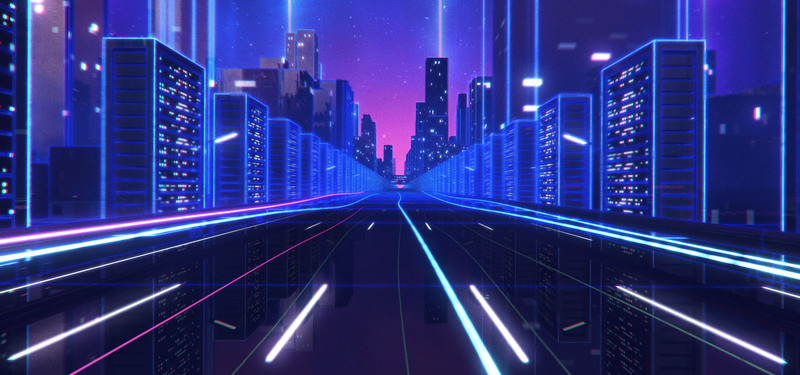 天猫科技，蓝色建筑海报背景，高清JPG商务/科技图片素材下载
