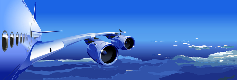 高清飞机天空矢量图，JPG/EPS格式，商务科技设计素材下载