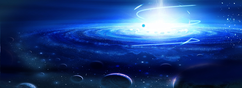 炫酷宇宙淘宝背景图，高清JPG+PSD商务科技设计素材下载