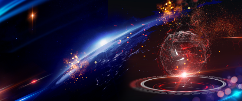 科技星球粒子光效图片，高清JPG与商务PSD设计素材下载
