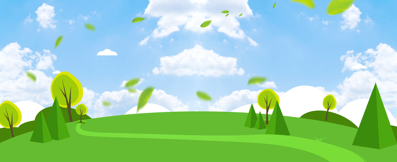卡通风景小清新蓝调Banner背景，高清JPG/PSD商务科技设计素材下载
