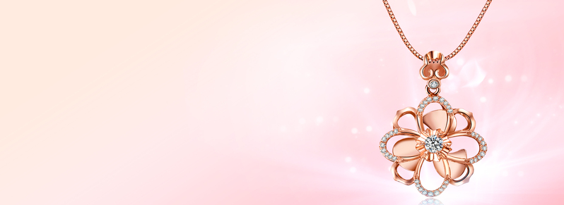 梦幻渐变粉色珠宝banner，高清JPG/PSD商务科技设计素材下载