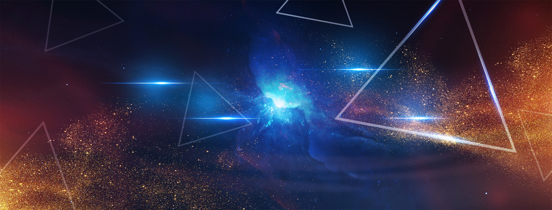 科技星光三角Banner，炫酷星空JPG & 商务PSD素材下载