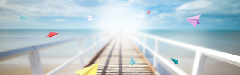夏日海边小桥美景Banner，高清JPG与商务/科技PSD格式，免费下载设计素材
