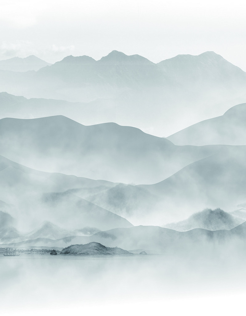 中国山水风韵，水墨神秘渐变背景，大气高清JPG/PSD商务科技设计素材