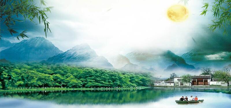 世外桃源度假海报，高清JPG背景，商务科技PSD素材下载