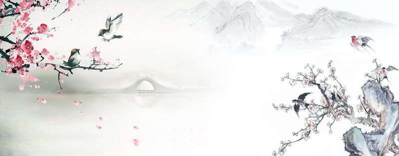 梅花香自苦寒来，商务科技风高清JPG海报背景与PSD设计素材下载