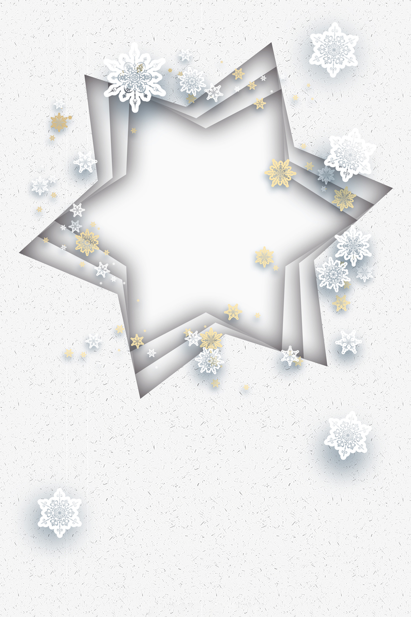 清新文艺雪花五角星Banner，高清JPG/PSD设计素材下载