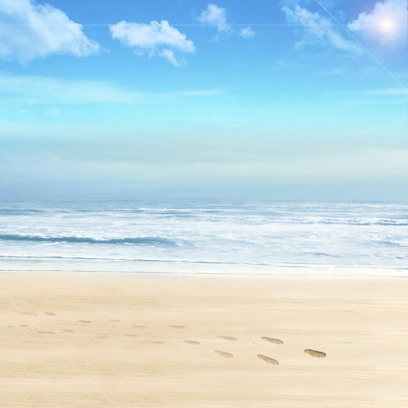 夏日海滨美景，高清JPG与清新PSD设计素材下载