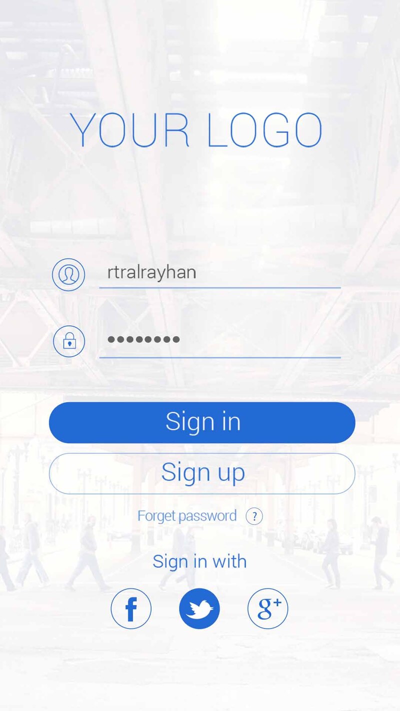 简约手机APP登录界面设计素材，高清JPG+文艺清新PSD，免费下载