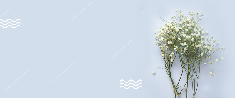 清新蓝色鲜花banner，文艺风JPG/PSD设计素材免费下载